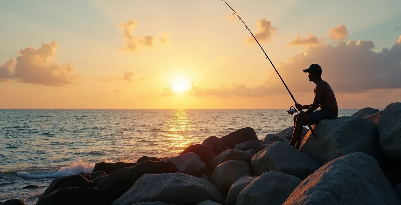 Scène contemplative illustrant la philosophie de la trankilite seychelloise